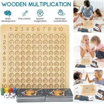 Mediniai Montessori Dauginimo Stalo Žaidimas Vaikams, Kurie Mokosi Švietimo Žaislai, Matematikos Skaičiavimo Šimtai Valdybos Interaktyvus Ikimokyklinio Žaislas