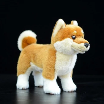 Mielas Šuo Lėlės, Imitavimo Japonijos Shiba Inu Akita Šuo Statulėlės Stovi Šuo, Pliušiniai Žaislai