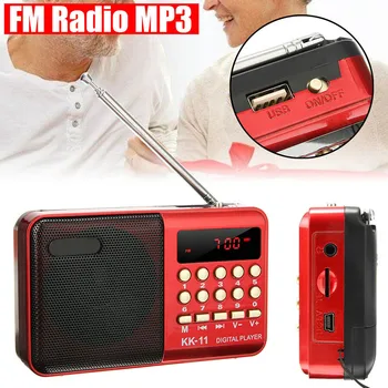 Mini Nešiojamos Radijo Kišeninis Skaitmeninis FM USB TF MP3 Grotuvas Garsiakalbis, Įkraunamas