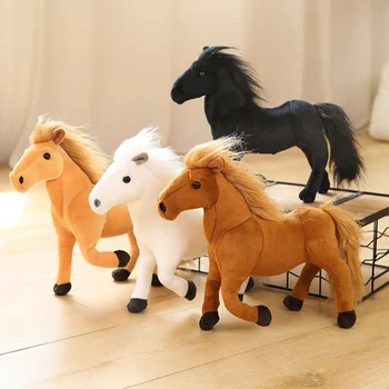 Modeliavimo Arkliai, Pliušinis Žaislas, Minkšti Minkšti Gyvūnų Lėlės Realiame Gyvenime Arklių Pagalvę Vaikams, Vaikų Kūrybos Gimtadienio Dekoro Dovanos