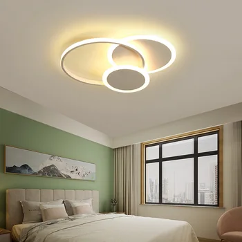 Modernus žiedas LED lubų šviestuvas gyvenimo kambario, miegamasis RC nuotolinio valdymo tamsos šviesa restoranas, viešbutis villa apšvietimas