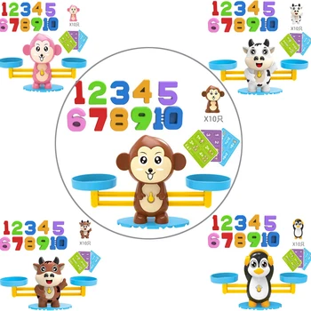 Montessori Matematikos Žaislas Smart Beždžionė Pusiausvyros Skalė Vaikams Žaislas Skaitmeninės Skaičius Stalo Žaidimas, Mokymosi Žaislai, Mokymo Medžiaga