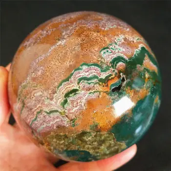 Natūralus Jūrų jasper agato akmuo kamuolys Kvarco Kristalo Srityje Mineralinių Gydomųjų