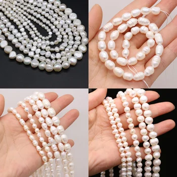 Natūralūs Gėlavandenių Perlų Karoliukus, Netaisyklinga, Plokščia Ryžių Formos Punch Prarasti Perlų Papuošalai Priėmimo 