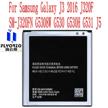 Naujas Aukštos Kokybės 2600mAh EB-BG530BBC Baterijos Samsung Galaxy j3 skyrius 2016 J320F SM-J320FN G5308W G530 G530H G531 J5 Mobilusis Telefonas