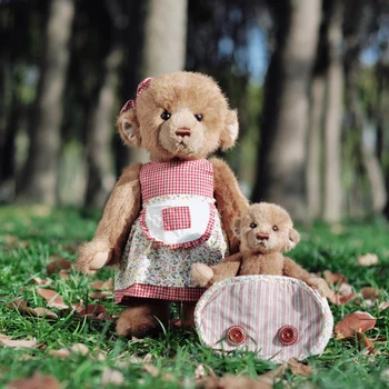 naujas meškiukas pliušinis kimštiniai žaislai suknelė su Motina ir sūnus pliušinis meškinas bendras meškiukas lėlės žaislų vaikams mergina gimtadienio dovana