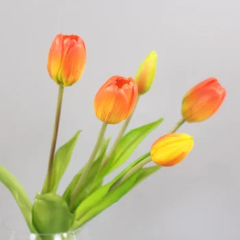 Naujas Prabangus Silikono, Dirbtinių Gėlių Namų Puošybai flores artificiales Nekilnojamojo Touch Tulpių Puokštė Dekoratyvinis