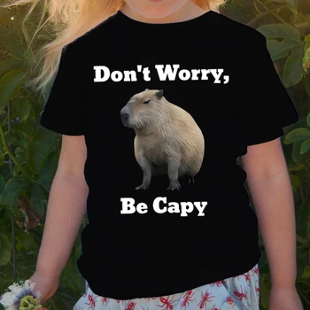 Nesijaudinkite Būti Capy Animacinių filmų marškinėliai Mergaitėms, Berniukams, Vaikams, Vasaros Tshirts Capybara Cartoon Vaikų Drabužių Animacinių filmų ShortSleeve