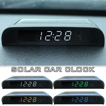 Nešiojamas Saulės Automobilių Skaitmeninių LCD Laikrodžių ir Temperatūros Laikrodžiai Apšvietimas Elektroninis Auto Ekranas Temperatūra Laikrodis Dashbo U2G0