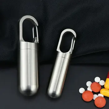 Nešiojamų Aliuminio Tabletes Atveju Keychain Lauko Kišenėje Tablečių Dėžutė Atvejais Konteinerių Organizatorius Saugojimo Tablečių Buteliuko Medicina 