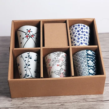 Nustatyti 5 Rankų darbo Puodeliai Unikalus Japonijos Antikos Stilius keramikinis Puodelis Porcelianas Patvarus Pusryčių Puodelis Ypatingą Dovaną Draugams