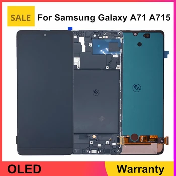 OEM AMOLED OLED LCD Ekranas Samsung Galaxy A71 SM-A715F LCD Ekranas komplektuojami Su Rėmo Samsung A71 SM-A715F/DS