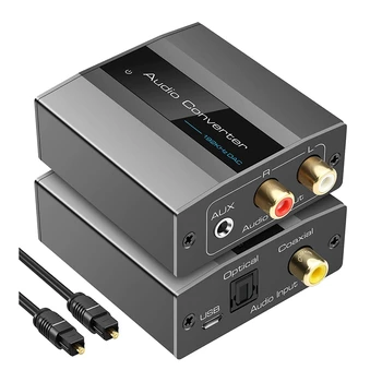 Optinis RCA Konverteris Audio Converter Skaitmeninio Į Analoginį Garso Koaksialinis RCA Adapteris 3,5 Mm AUX Optinis Kabelis