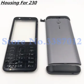 Originalus Nokia 230 Naujas Pilnas Pilnas Mobiliojo Telefono Korpuso Dangtis Atveju+Anglų Klaviatūra+Logo