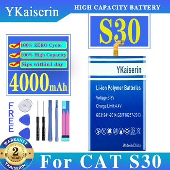 Originalus YKaiserin 4000Ah Baterijos Pakeitimo Caterpillar CAT S30 S 30 Baterijų Bateria BATERIJA+ Dovana Įrankiai