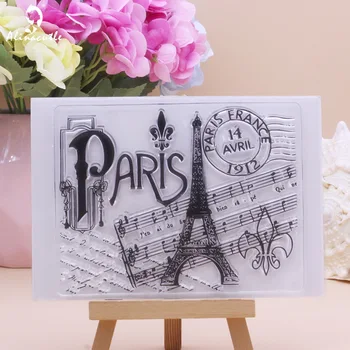 Paryžiaus Eifelio Bokštas Muzikos AIŠKIŲ ŽENKLŲ Scrapbooking Rankų darbo Kortelė Albumą Popieriaus Amatų Gumos Skaidraus Silicio Antspaudas Alinacutle