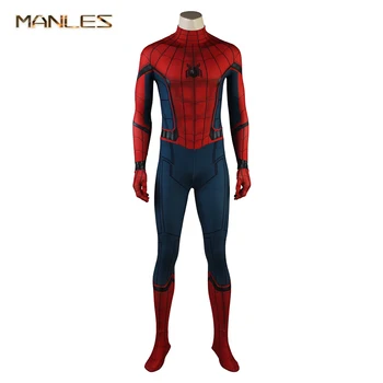 Petras Benjaminas Parker Cosplay Kostiumų Filmą pilietinio Karo Spiderman Kostiumas 3D Atspausdintas Bodysuit Helovinas Supermeno Drabužius