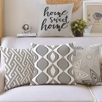 Pilka geometrinis žiedlapis patalynė užvalkalas sofos pagalvėlė padengti namų puošybai gali būti pritaikytas jums 40x40 45x45 50x50 60x60