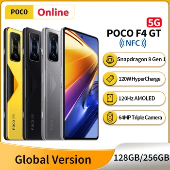 POCO F4 GT 5G Pasaulio Versija 128GB/256 GB Snapdragon 8 Gen 1 Octa Core 120W HyperCharge 6.67