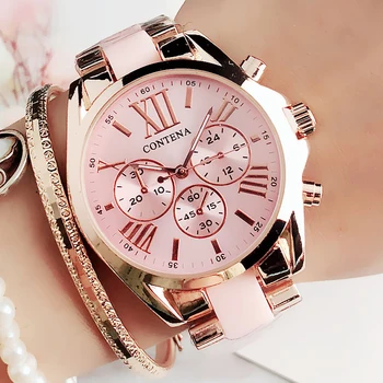 Ponios Mados Žiūrėti Pink Paprastumo Riešo Žiūrėti Moterų Prabangūs Laikrodžiai Kvarciniai Laikrodžių Moterų Laikrodis Feminino Montre