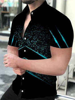 Prabanga Vyro Marškinius Vyras Vasarą Havajų Spausdinti Socialinės trumpomis Rankovėmis vyriški Laisvalaikio Vieną Mygtuką Slim Palaidinės Vyrai Dizaineris Drabužius