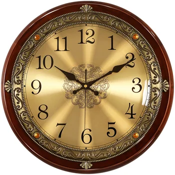 Prabangių Medžio Sieninis Laikrodis Metalo Retro Šiaurės Amerikos Stiliaus Aukso Silent Sieniniai Laikrodžiai Miegamasis Shabby Chic Kambarį Horloge Dovana