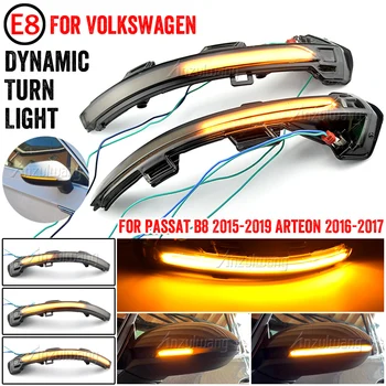 Puikus LED Indikatorių Dinamiškas Posūkio Signalo Lemputė Pusės Galinio vaizdo Veidrodis Šviesos Volkswagen VW Passat, B8 2015-2020 M. Už Arteon