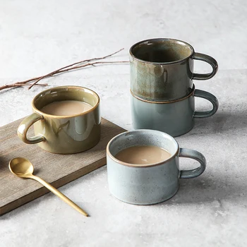Retro kavos puodelio, unikalus Japonijos retro keramikinis puodelis, 150ml krosnelė pakeisti molio pusryčiai taurės.