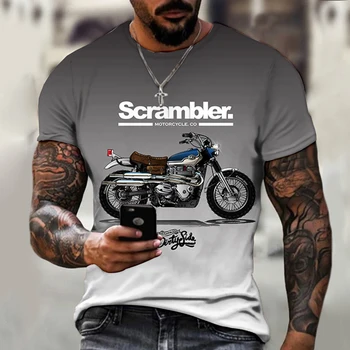 Retro stiliaus Motociklas Kvėpuojantis 3D Atspausdintas Negabaritinių Tee Vyrams, Moterims, Kietas Vyras Viršūnes Prabanga Atsitiktinis marškinėliai Juokinga Mada Karšto