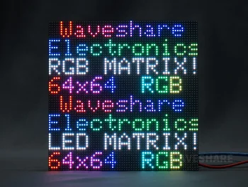 RGB-Matrica-P3-64x64,RGB Full LED Matrica Skydelis, 3mm, Pikis, 64×64 Pikselių, Reguliuojamas Ryškumas,Palaiko RPi Ir Arduino...