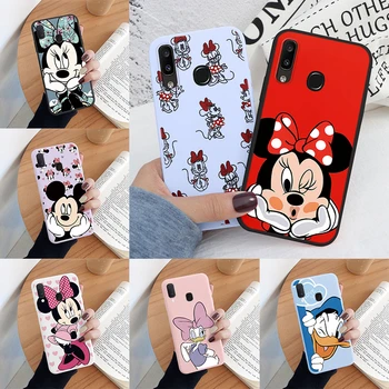 Rožinė Lankas Mickey Mouse Atveju, Samsung Galaxy A20E A20S Galinį Dangtelį Mielas Animacinių filmų Minkšto Silikono Maišeliai Coque 