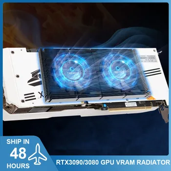 RTX3090/3080/3070 GPU Backplate Radiatorius, Aliuminio Vaizdo Atminties VRAM Aušinimas Heatsink Skydelis PWM Dviguba Aušinimo Ventiliatorius Rinkinys