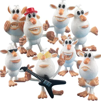 Rusijos animacinių filmų mažas baltųjų kiaulių Booba Buba Cooper mažas baltųjų kiaulių pvc žaislas rankų darbo dovana lėlės rinkinys 8 vienetų