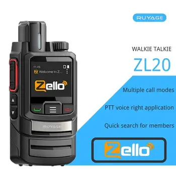 Ruyage ZL20 Zello Walkie Talkie 4g Radijas Su Sim Kortele, Wifi, Bluetooth Ilgo Nuotolio Profesional Galingas Dviejų krypčių Radio100km