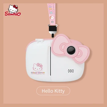 Sanrio Hello Kitty Vaikų USB Portable Įkrovimo Animacinių filmų Kūrybos Fotoaparatas Skaitmeninis Spausdinimas Aukštos Sąrašą Atvirkštinio Kamera Vaikams, Žaislai