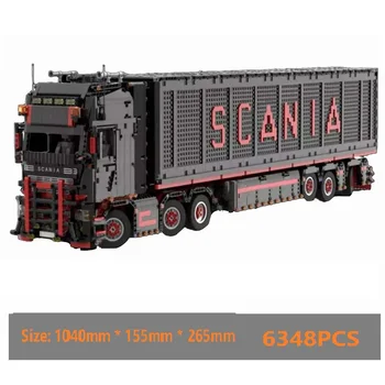 Scania Sunkvežimių R620 Priekaba Transporto Inžinerijos SS-62038 RC Nuotolinio Valdymo Blokai Modelis Plytų Rinkinys Vaikams, Žaislai, Dovanos