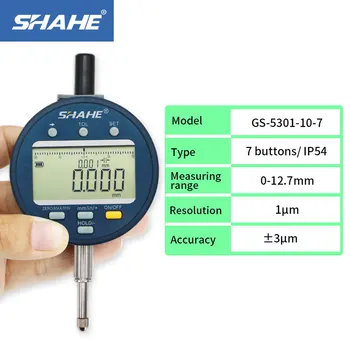 SHAHE Elektroninis Skaitmeninis Ciferblatas Indikatorius Gage 0-12.7/25.4/50.8 mm 1µm Colių/Metrinių Konversijos Auto Off Rodoma Matavimo Įrankis
