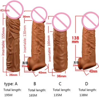 Skystu silikonu Prezervatyvą Penis Extender Rankovės Atidėti Ejakuliacija Intymios Prekės, Sekso Žaislai Vyrams