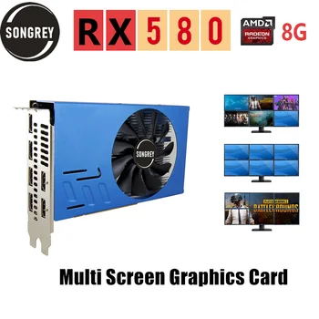 SONGREY AMD RX 580 8gb R7 350 Grafikos plokštė Multi - ekranas 2048SP GDDR5 256bit 6 HDMI Multi Ekrano Sujungimas Vaizdo plokštės GPU EDID
