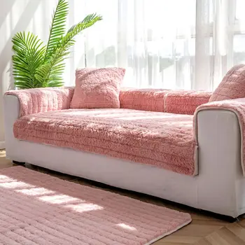 Sutirštės pliušinis sofa cover vientisos spalvos šiltas neslidus gyvenamasis kambarys sofos apima high-end namų puošybai apsaugine danga Universalios