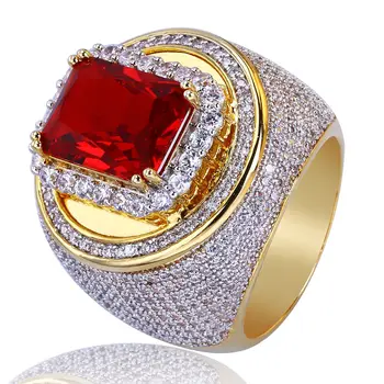 Sužadėtuvių Žiedai Moterims Vestuvinis Žiedas Aukso Spalvos Femme Vyrų Dovanų Didelis AAA CZ Akmens Žiedas didelis dydis Papuošalai