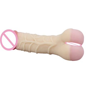Tikroviškas Penis Penis Dildo su realiais Vagina Pussy Sekso Žaislai Poroms Gėjų Naudoti Masturbators Taurės Vyrų 21cm 2-IN-1 Dvivietis Vadovas