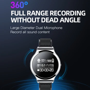 Triukšmo Mažinimo įrašymo Smart Žiūrėti žiūrėti Micro Balso Garso Diktofonas Išmaniųjų Laikrodžių Apyrankės Slaptas Diktofonas Apyrankė Vyrams Žiūrėti