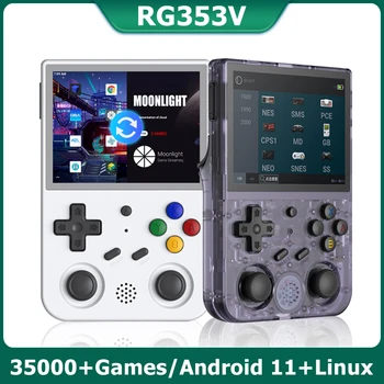 TSINGO Retro Delninis Žaidimų Konsolės RG353V RG353VS Android Linux OS, 3.5 COLIŲ 640*480 Žaidėjas 35000+ Žaidimai PSP/DC/SS/PS1