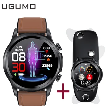 UGUMO E400 Smart Žiūrėti EKG PPG HRV neinvazinis Kraujo Gliukozės Kūno Temperatūros Stebėjimo IP68 Vandeniui Smartwatch