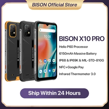 UMIDIGI BISON X10 Pro Išmaniojo telefono Pasaulio Versiją, NFC, 4 GB 12 GB IP68 & IP69K Gel P60 Octa Core 6.53