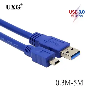 USB 3.0 Vyrų į Mini 10Pin B Pratęsimo Kabelis USB 3.0 vyrų į Mini USB kabelis 0.3 M/0,6 M/1M/1.5 M/1.8 M/3M/5M 1FT 2FT 5FT 6FT