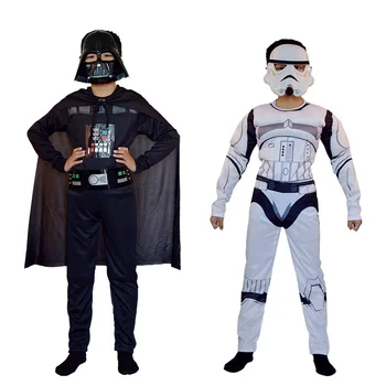 Vaikai Žvaigždučių Balta Storm Trooper Karo Kostiumas Darth Vader Anakin Skywalker Jedi Apsiaustu Vaikų Cosplay Šalies Karnavalas Žaliojo Kaukė