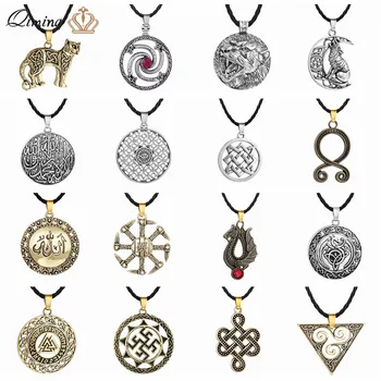 Viking Amuletas Moterys Vyrai Karoliai Vilkas Dragon Arabų Simbolis Slavų Papuošalų Blogio Akių Šviesą Punk Pakabukas Karoliai Rusijos Apykaklės