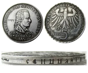 Vokietija, Vokietijos Federacinės Respublikos, 5 Ženklą, 1955 F Sidabro Padengtą Kopijuoti Monetos
